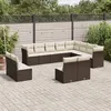 Image de vidaXL Salon de jardin avec coussins 12 pcs marron résine tressée 3250312