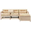 Image de vidaXL Salon de jardin 4 pcs bois massif de pin ensemble de canapés dextérieur ensemble de canapés de jardin canapé 3250792