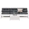 Image de vidaXL Salon de Jardin avec Coussins 4 pcs Canapés de Terrasse Ensemble de Meubles de Patio Mobilier dExtérieur Blanc 3250797