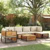 Image de vidaXL Salon de jardin avec coussins 7 pcs bois massif dacacia ensemble de canapés dextérieur canapé modulable 3214911