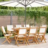 Image de vidaXL Chaises de jardin pliantes lot de 8 tissu et bois massif siège de jardin chaise de patio chaise à manger de 3214576