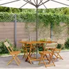 Image de vidaXL Chaises de jardin pliantes lot de 4 beige rotin et bois massif 3214598