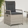 Image de vidaXL Chaises inclinables de jardin lot de2 gris clair résine tressée fauteuil de jardin inclinable fauteuil inclinable 368666