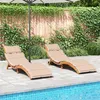 Image de vidaXL Lot de 2 Chaises Longues avec Coussins Bain de Soleil Transat de Terrasse Siège de Jardin Patio Extérieur Beige 3214835