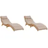 Image de Transat - VIDAXL - Lot de 2 Chaises Longues - Coussins Inclus - Bois Massif - Extérieur