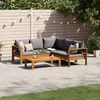 Image de vidaXL Salon de jardin avec coussins 4 pcs bois dacacia massif ensemble de canapés dextérieur canapé modulable canapé 3214861