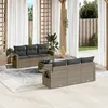 Image de vidaXL Salon de jardin avec coussins 7 pcs gris résine tressée 3219909