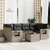 Image de Salon de jardin - VIDAXL - 7 pcs - Résine tressée - Coussins épais - Style contemporain