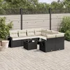 Image de vidaXL Salon de jardin 9 pcs avec coussins noir résine tressée 3219955