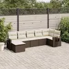 Image de vidaXL Salon de jardin avec coussins 7 pcs marron résine tressée 3220482