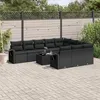 Image de vidaXL Salon de Jardin avec Coussins 11 pcs Canapés de Terrasse Ensemble de Meubles de Patio Mobilier dExtérieur Noir 3220694
