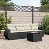 Image de vidaXL Salon de jardin 5 pcs avec coussins noir résine tressée 3221085