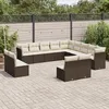 Image de vidaXL Salon de jardin avec coussins 12 pcs beige résine tressée 3217328