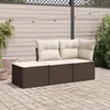 Image de vidaXL Salon de jardin avec coussins 3 pcs marron résine tressée 3217473