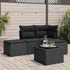 Image de vidaXL Salon de jardin 5 pcs avec coussins noir résine tressée 3217485
