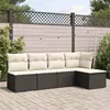 Image de vidaXL Salon de jardin 5 pcs avec coussins noir résine tressée 3217516