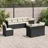 Image de vidaXL Salon de jardin 8 pcs avec coussins noir résine tressée 3217926