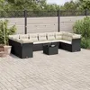 Image de vidaXL Salon de jardin 11 pcs avec coussins noir résine tressée 3218206