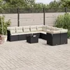 Image de vidaXL Ensemble à manger de jardin et coussins 3 pcs Beige poly rotin