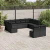Image de vidaXL Salon de jardin 11 pcs avec coussins noir résine tressée 3218345