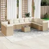 Image de vidaXL Salon de jardin avec coussins 13 pcs beige résine tressée 3218379