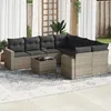 Image de vidaXL Salon de jardin 9 pcs avec coussins gris résine tressée 3218750