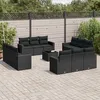 Image de vidaXL Salon de jardin avec coussins 13 pcs noir résine tressée 3218765