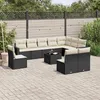 Image de vidaXL Salon de jardin 11 pcs avec coussins noir résine tressée 3219106