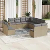 Image de vidaXL Salon de jardin 11 pcs avec coussins beige résine tressée 3219119