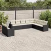 Image de vidaXL Salon de jardin 10 pcs avec coussins noir résine tressée 3219156