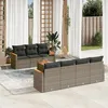 Image de vidaXL Salon de jardin 8 pcs avec coussins gris résine tressée 3225808