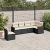 Image de vidaXL Salon de jardin 6 pcs avec coussins noir résine tressée 3226014