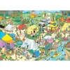 Image de Puzzle 1000 pièces Jumbo - Jan van Haasteren «Camping nature» (68 x 49 cm) + poster