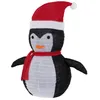 Image de ECD Germany Pingouin de Noël à 30 LED avec Bonnet et Écharpe 68cm Décoration de Jardin Blanc Chaud Minuterie Fonctionne sur Piles