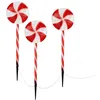 Image de ECD Germany Set de 3 LED Lollipop Decoration de Noël 60 LED 3m 8 Modes Minuterie Fonctionne sur Piles Sucette Guirlande Lumineuse