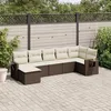 Image de vidaXL Salon de jardin avec coussins 7 pcs marron résine tressée 3252820