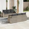 Image de vidaXL Salon de jardin avec coussins 7 pcs gris clair résine tressée 3253449