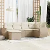 Image de vidaXL Salon de jardin avec coussins 6 pcs beige résine tressée 3253995