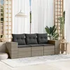 Image de vidaXL Salon de jardin avec coussins 3 pcs gris résine tressée 3254597