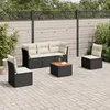Image de vidaXL Salon de jardin 6 pcs avec coussins noir résine tressée 3255874