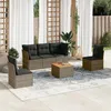 Image de vidaXL Salon de jardin 6 pcs avec coussins gris résine tressée 3255878