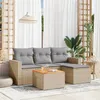 Image de vidaXL Salon de jardin avec coussins 5pcs mélange beige résine tressée 3256423
