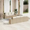 Image de vidaXL Salon de jardin avec coussins 8 pcs beige résine tressée 3257682