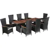 Image de vidaXL Salon de jardin avec coussins 13 pcs noir résine tressée 3257707