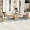 Image de vidaXL Salon de jardin avec coussins 6 pcs beige résine tressée 3257717