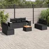 Image de vidaXL Salon de jardin 8 pcs avec coussins noir résine tressée 3257728