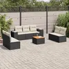 Image de vidaXL Salon de jardin 8 pcs avec coussins noir résine tressée 3257729