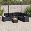 Image de vidaXL Salon de jardin 7 pcs avec coussins noir résine tressée 3257791