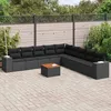 Image de vidaXL Salon de jardin 10 pcs avec coussins noir résine tressée 3257819