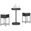 Image de vidaXL Ensemble de bar de jardin 3 pcs avec coussins noir poly rotin ensemble de bar ensemble de bar de patio ensemble de 3261441